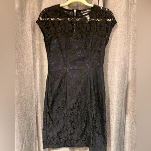 Black, purple lace dress
